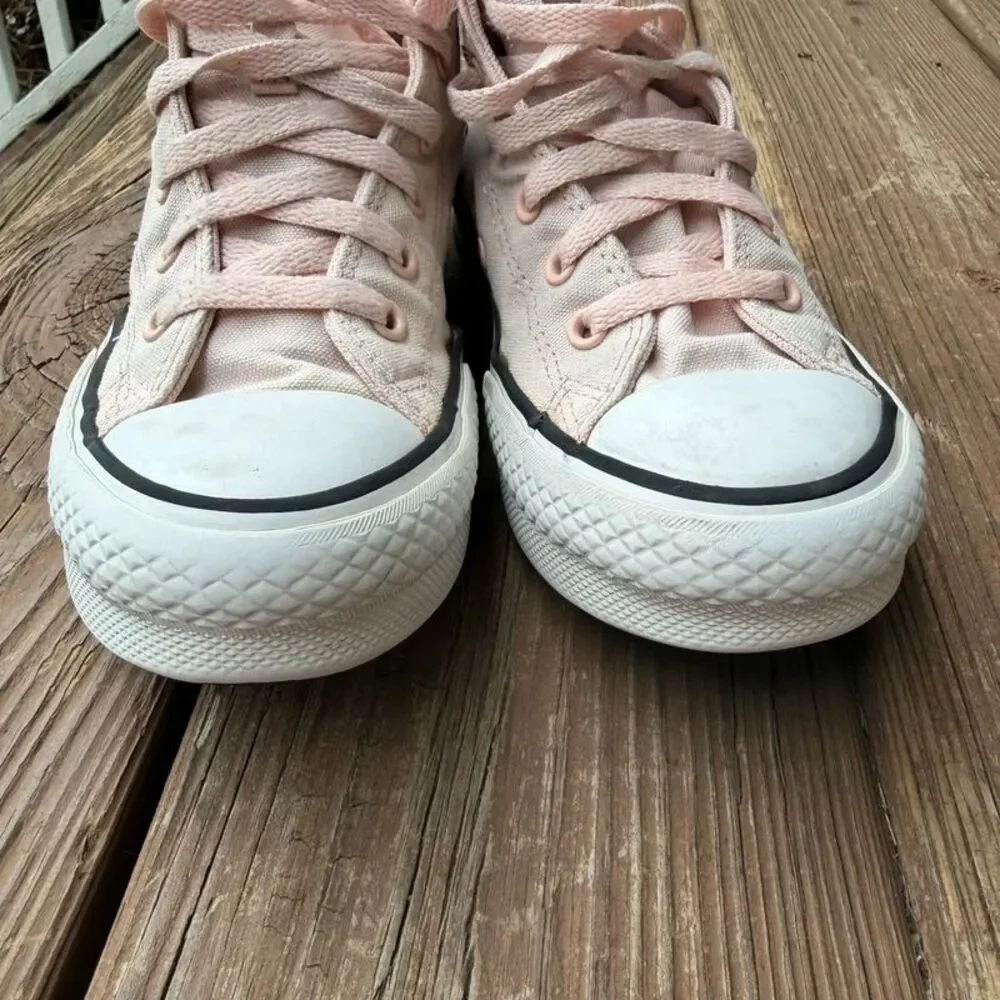 Converse All Star Youth Size 3 Pink Butterfly Embroidered High Top Sneakers
